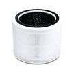 Air purifier replacement filter, white cylindrical pleated filter with dark top seal
