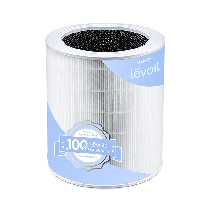 Levoit Core 600S replacement air filter, white pleated cylindrical cartridge