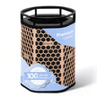 Activated carbon filter with beige hex mesh housing and black top, Premium carbon